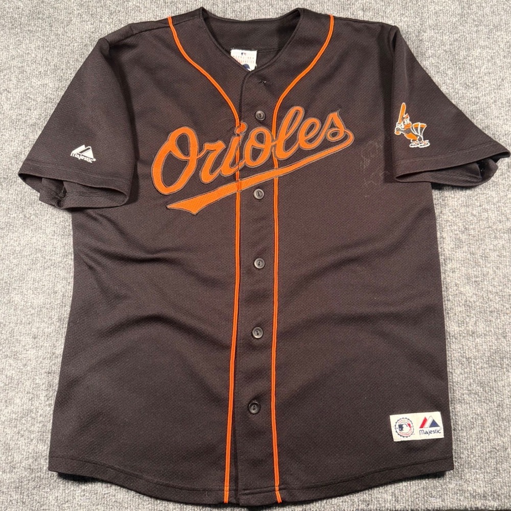 Majestic Baltimore Orioles Brian Roberts Signed Baseball Jersey Sz Mens Small